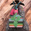 Hot Pink Serape Cactus Ear Tag Key chain