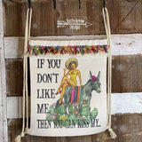 If you dont like me you can kiss my... Linen Drawstring Backpack