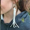 Ivory Buckskin Leather Tassel Earrings