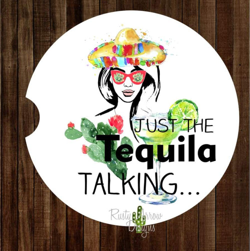 Just the Tequila Talking Set of 2 Car Coasters - Car Coasters