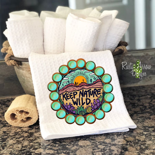 Keep Nature Wild Waffle Weave Tea Towel