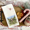 Longhorn Christmas Waffle Weave Tea Towel