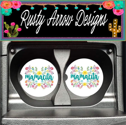 Mamacita Set of 2 Car Coasters - Car Coasters