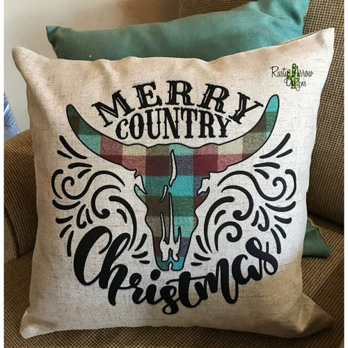 Merry Country Christmas Decorative Throw Pillow - Pillow