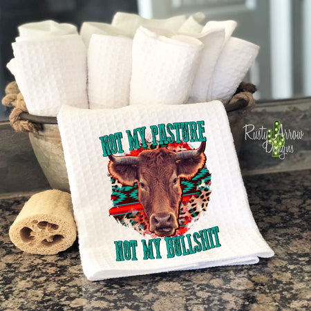 Cowgirls and Outlaws Waffle Weave Tea Towel