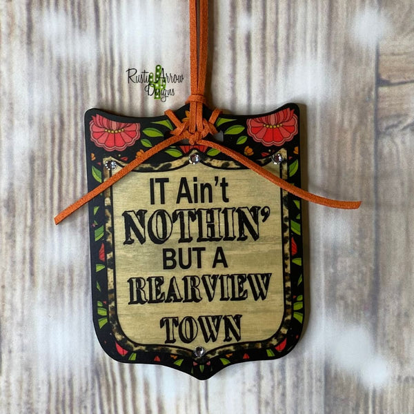 Rearview Town Tag Rear View Mirror Hanger Christmas Ornament Bag Tag