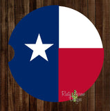 Red White and Blue Texas Set of 2 Car Coasters - Car Coasters
