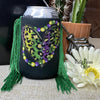 Regular Mardi Gras Cheetah Heart Fringe Koozie - Koozie