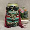 Regular Serape Bull Skull Fringe Koozie - Koozie