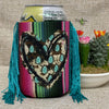 Regular Turquoise Heart Fringe Koozie - Koozie