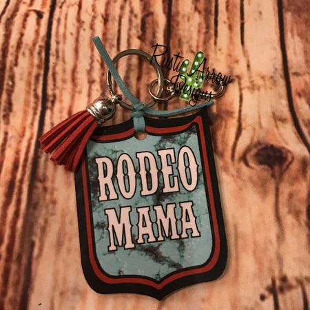 Rodeo and Whiskey Rodeo Back Tag Key Chain