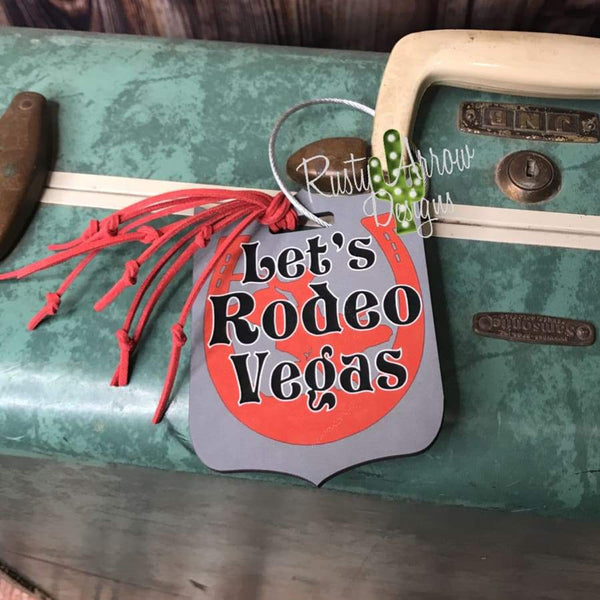 Rodeo Vegas NFR Luggage Tags - Horseshoe Lets Rodeo / Printed