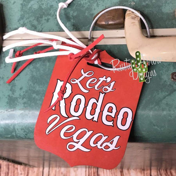 Rodeo Vegas NFR Luggage Tags - Red Lets Rodeo / Printed