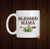 Serape Blessed Mama Coffee Mug - 11 oz White Ceramic - Mug