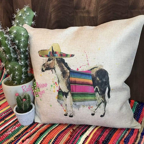 Serape Donkey Pillow Cover - pillows