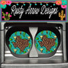 Skulls Cactus & Cheetah Texas Set of 2 Car Coasters - Car Coasters