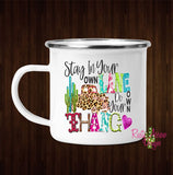 Stay in your own Lane Coffee Mug - 11 oz. Camp Cup Mug Stainless Steel - Mug