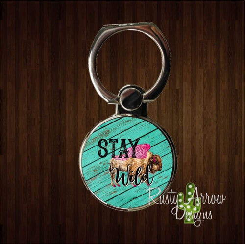 Stay Wild Buffalo Phone Ring Stand