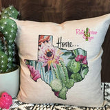 Texas is Home Succulent Decorative Throw Pillow - Pillow