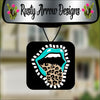 Turquoise and Cheetah Tongue out Square Air Freshener - Air Freshener