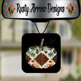 Turquoise and red Aztec Pumpkin Square Air Freshener - Air Freshener