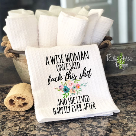God and Grace Waffle Weave Tea Towel