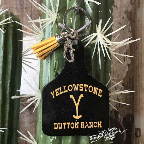 Yellowstone Dutton Ranch Livestock Ear Tag Key chain